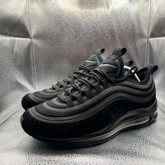 Size 10 Nike Air Max 97 Ultra 17 SE Triple Black Mens Sneaker Shoes 924452-001 - Picture 1 of 10